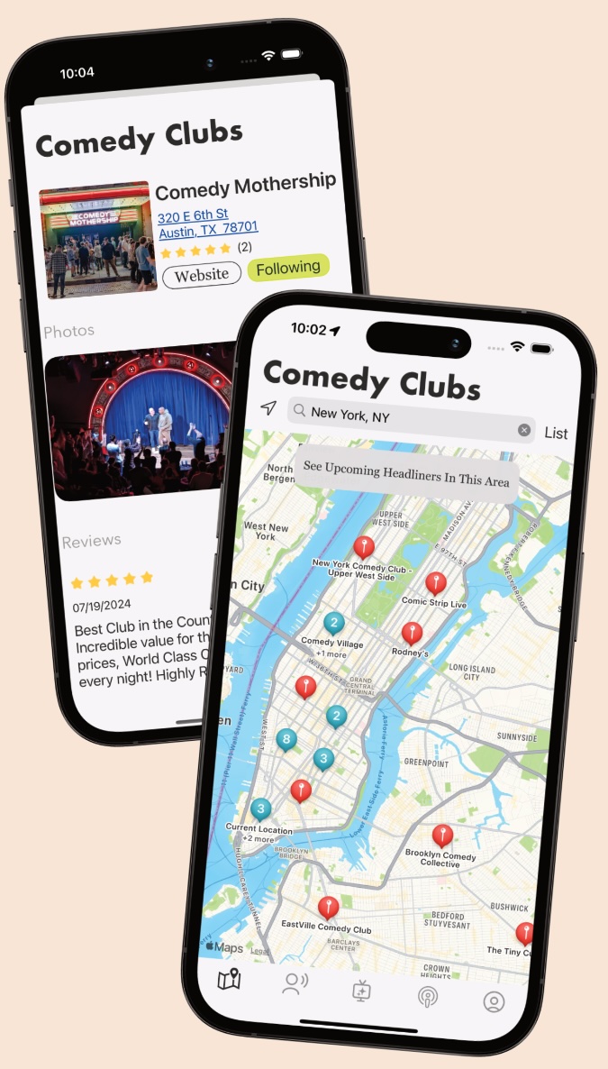 Find Comedy Clubs Nearby or anywhere in the world