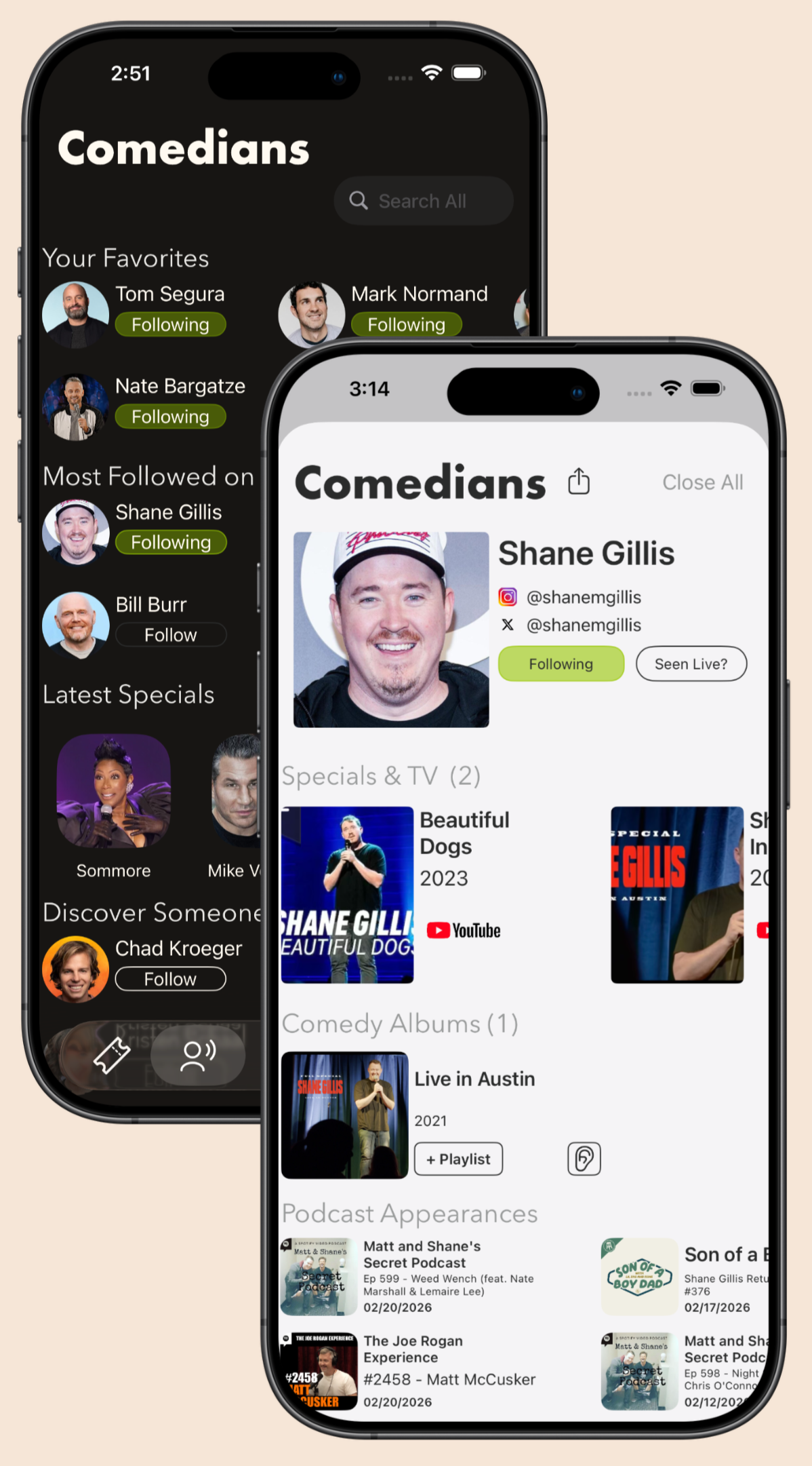 Browse Comedians in our Stand-Up Comedy Database